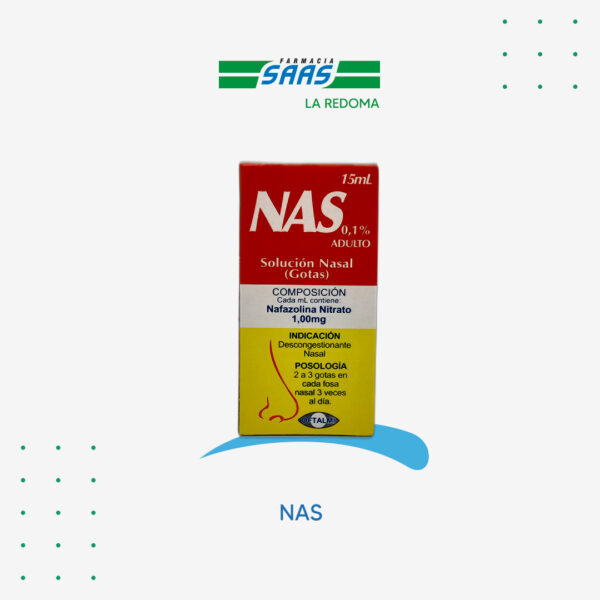 Nas Gotas Solución Nasal Adulto 0.1% x 15 Ml